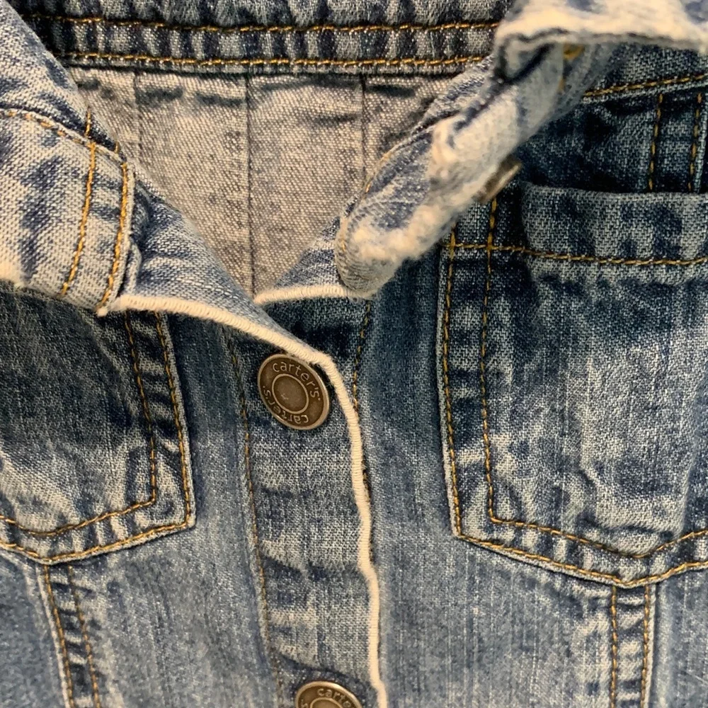 Girls' Jean denim distressed Jacket - Blue -